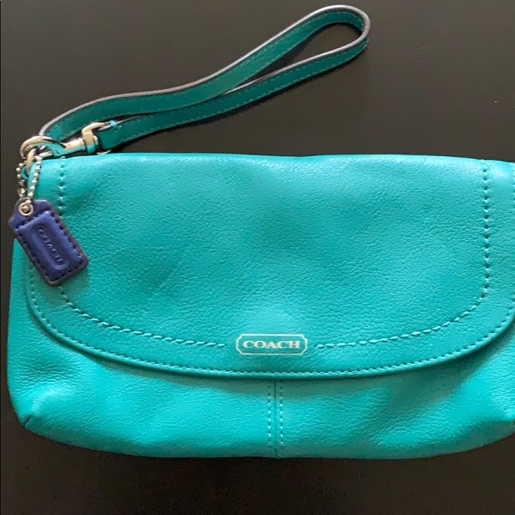 Coach Handbags - Turquoise coach wristlet